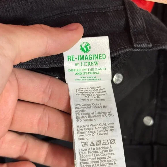 J. Crew Mid-Length Denim Shorts Black Size 27 Jean Shorts Stretchy - Picture 11 of 11